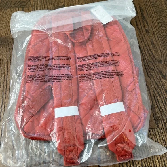 LESPORT SAC Quilted Red Orange Burgundy Backpack Route Small - Picture 5 of 8